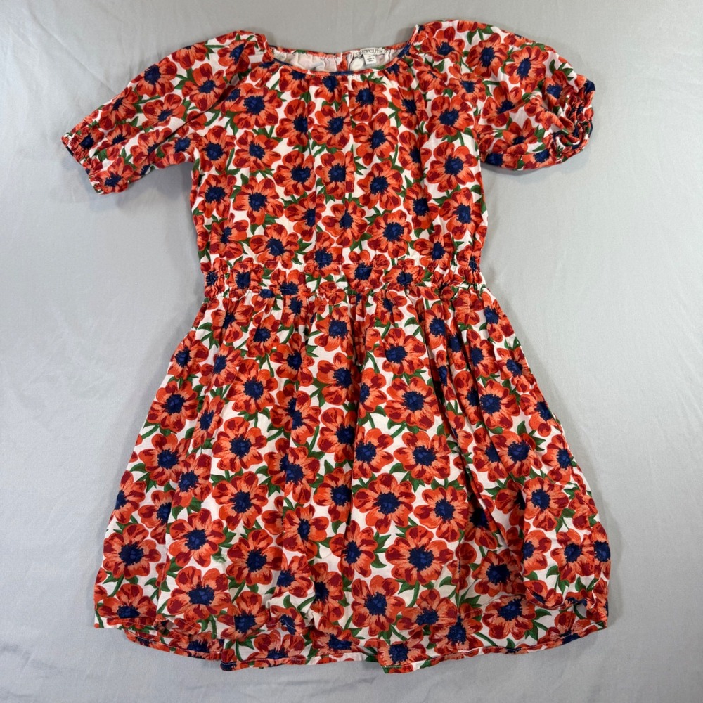 Crewcuts Girls Floral Poppy Dress Size 14 Fall Cottagecore Garden Autumn